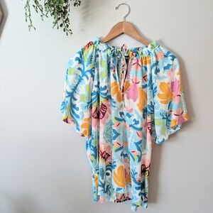 Nwt Colorful Batia New York Floral Women's Blouse Xl